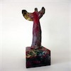 Rotgoldener Engel 27 cm Modeliermasse  Stein  Acryl 2014